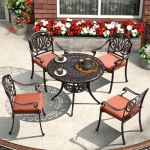 4 zitplaatsen Gegooid aluminium terrasmeubelen ontvouwd voor alle weersomstandigheden Aluminium tuinmeubelen