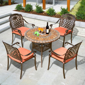Villa Aluminium Patio Meubels Set Europese Gegote Aluminium Eet Set