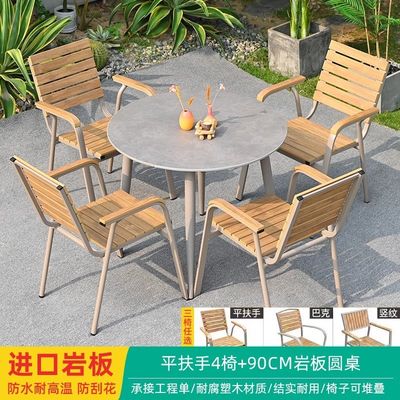 Wasbare 6 zitplaatsen, waterdicht polyhout, buiten tafel en stoelen