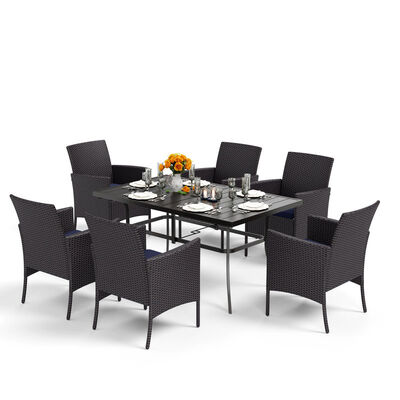 Commerciële all-weather outdoor dining set met poedergecoat aluminium frame en handgeweven PE rattan voor hotel- en resortgebruik