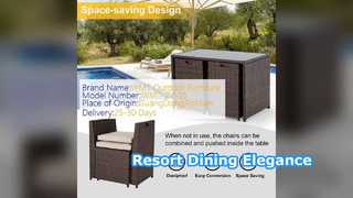 Glazen tafel voor buiten dineren Hotel Resort